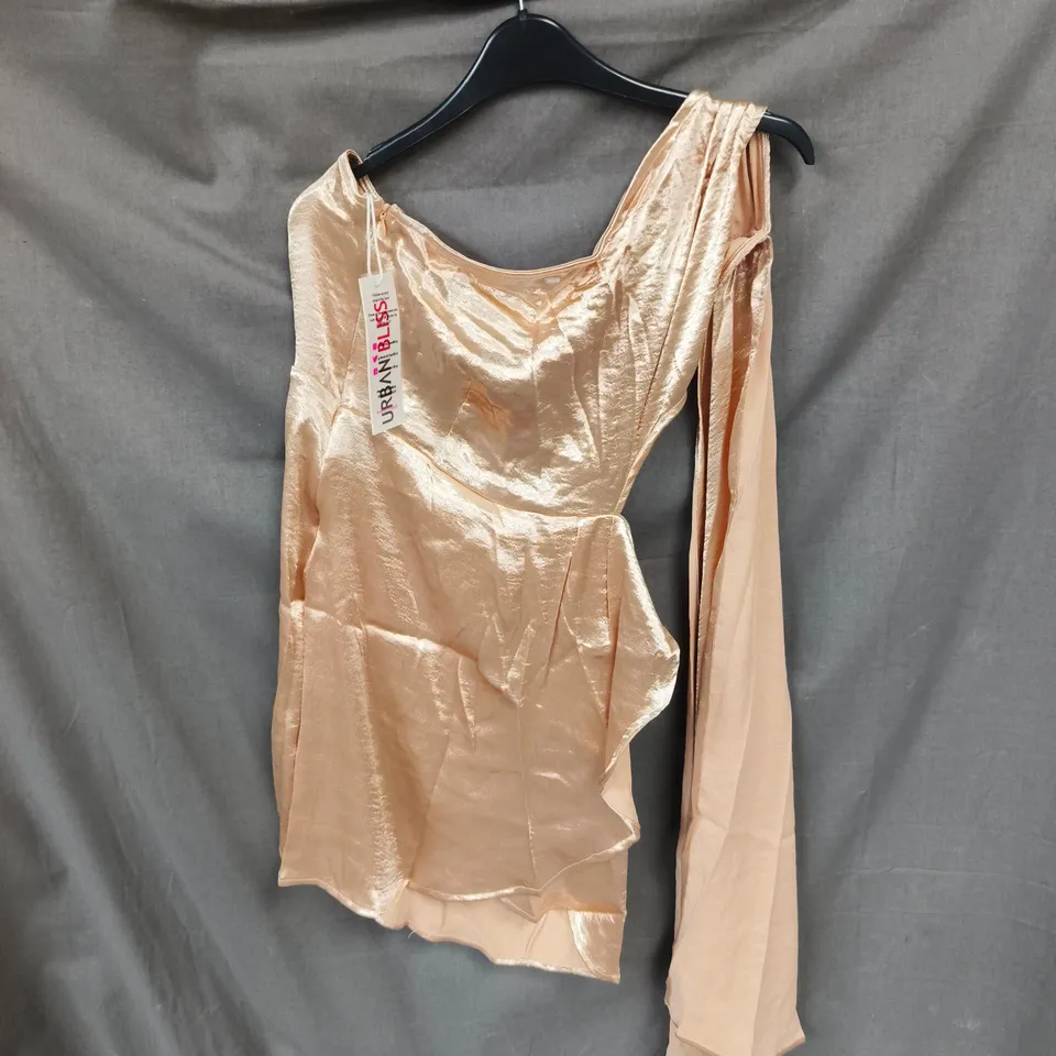 BOX OF APPROXIMATELY 50 URBAN BLISS CHAMPAGNE CAPE SLEEVE DRESS - SIZES 8  / 14  