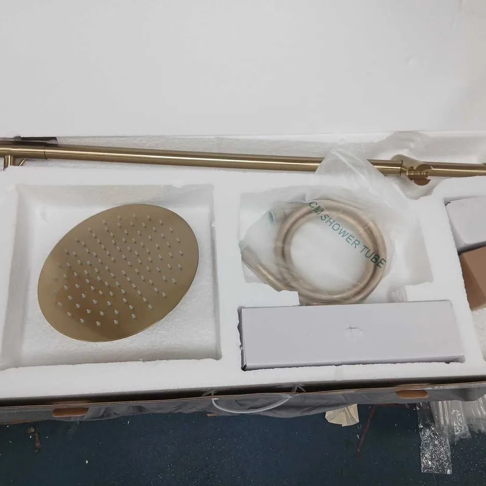 THERMO SHOWER MIXER WITH RISER RAIL BRUSHED BRASS COOL-TOUCH