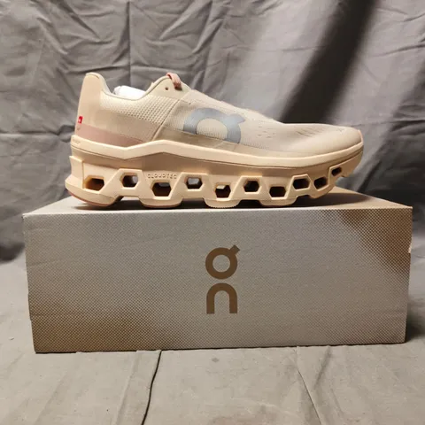 BOXED PAIR OF ON CLOUDMONSTER SHOES IN MOON/FAWN SIZE UK 6