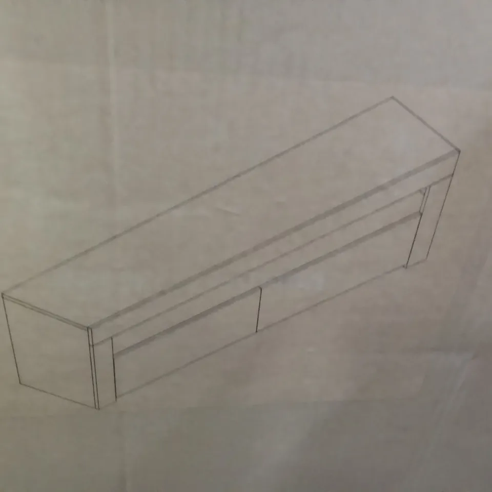 BOXED FURNITURE DESIGNS TV STAND WHITE 155×40×45CM (BOX 1 OF 2 ONLY)