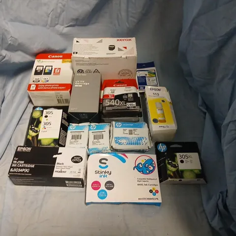 LARGE QUANTITY OF ASSORTED PRINTER INK CARTRIDGES – CANON, EPSON & HP (BOX LOT)
