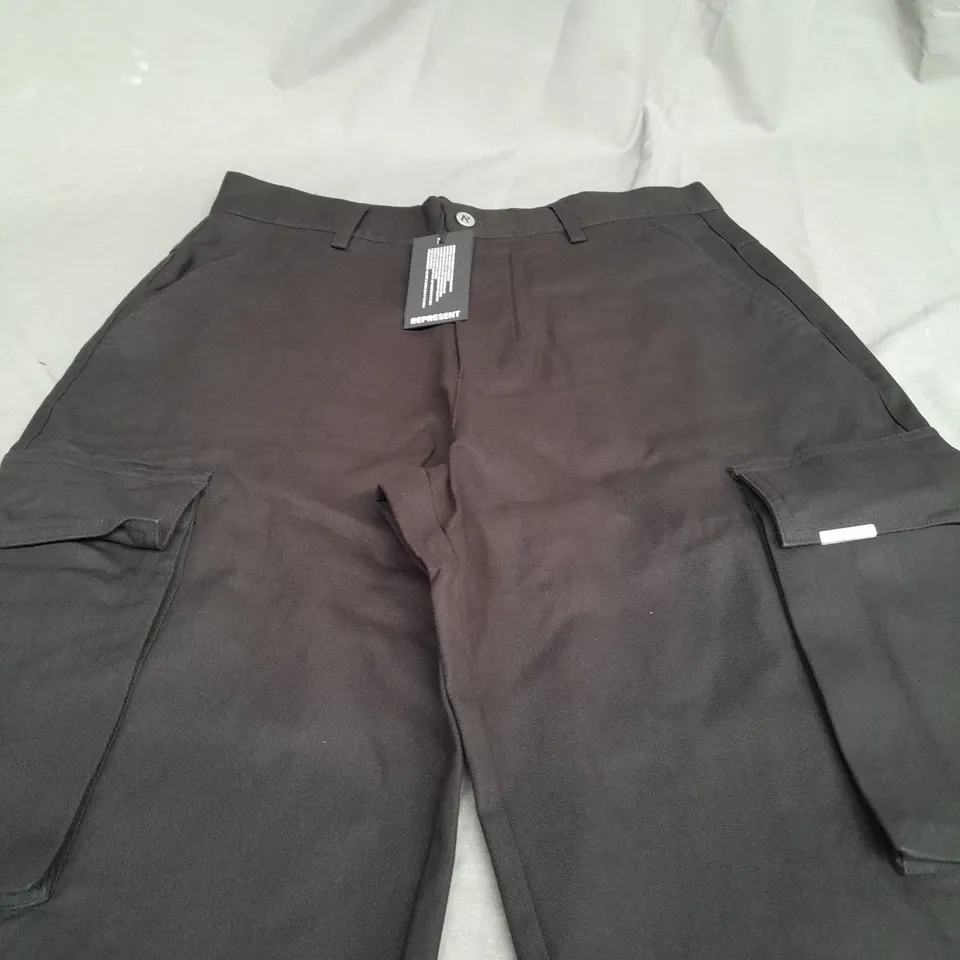 REPRESENT BAGGY CARGO PANTS IN BLACK - SMALL