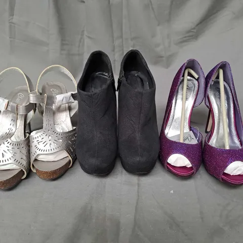 BOX OF APPROX 12 PAIRS OF ASSORTED SHOES IN VARIOUS COLOURS, STYLES AND SIZES