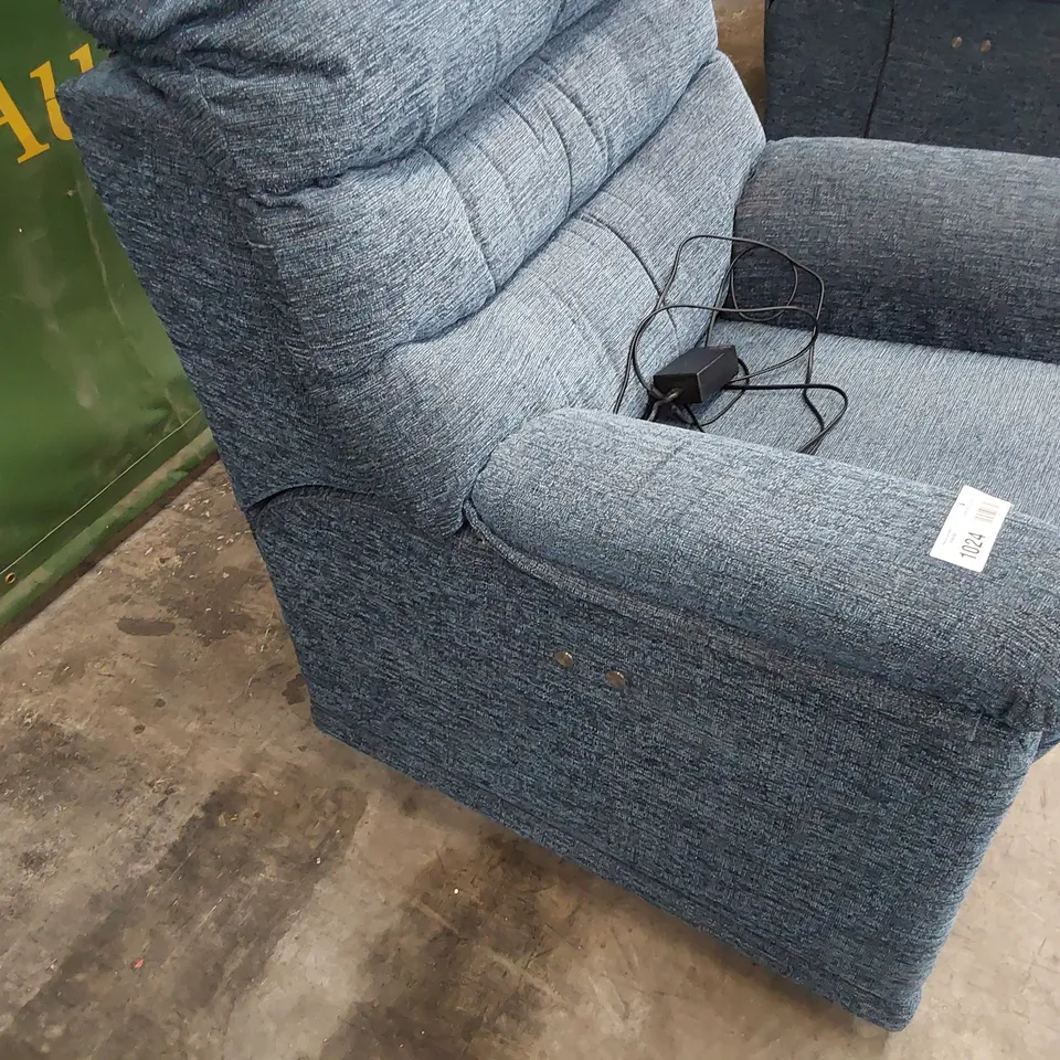 QUALITY BRITISH DESIGNER G PLAN MALVERN POWER RECLINING EASY CHAIR REEF MIDNIGHT FABRIC 