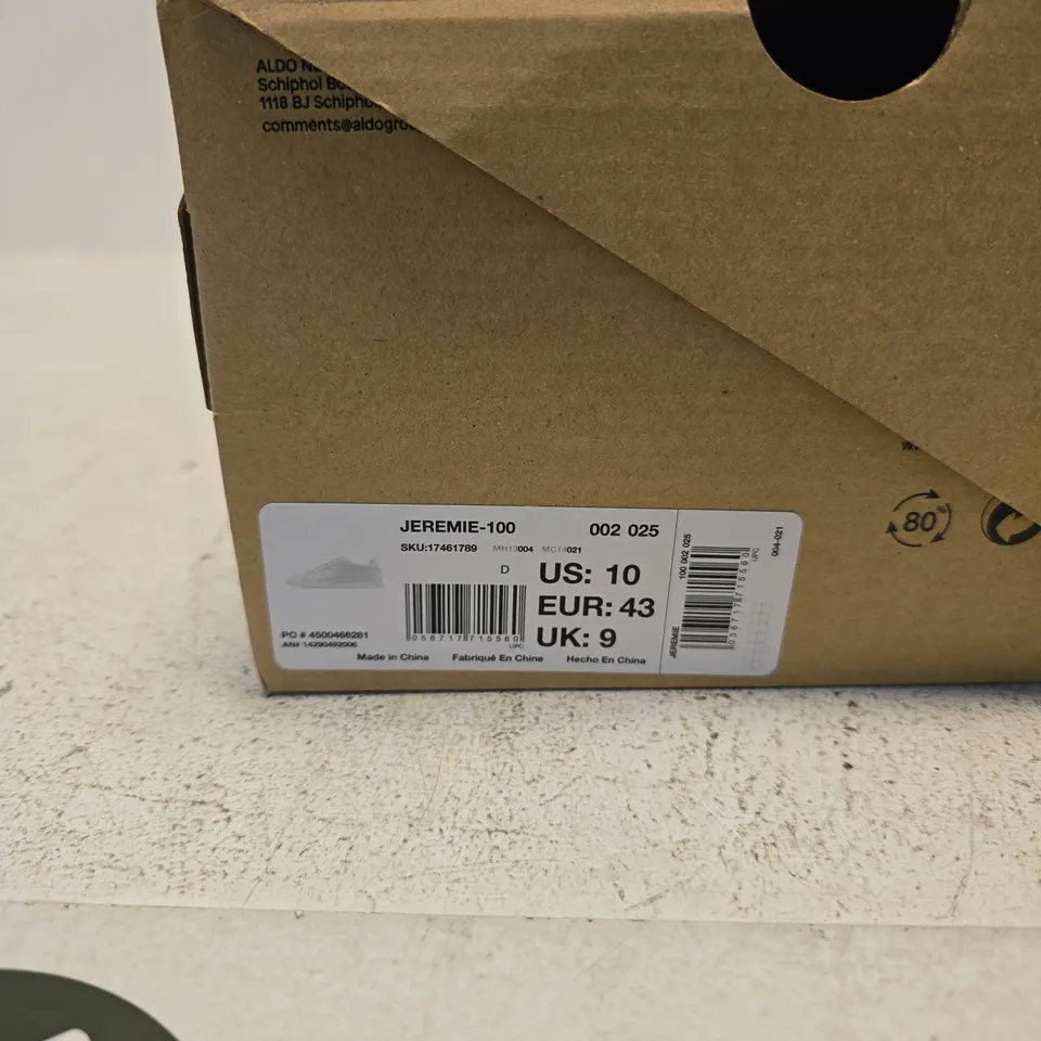ALDO WHITE LEATHER SNEAKERS – UK 9 (US 10, EU 43) BOXED