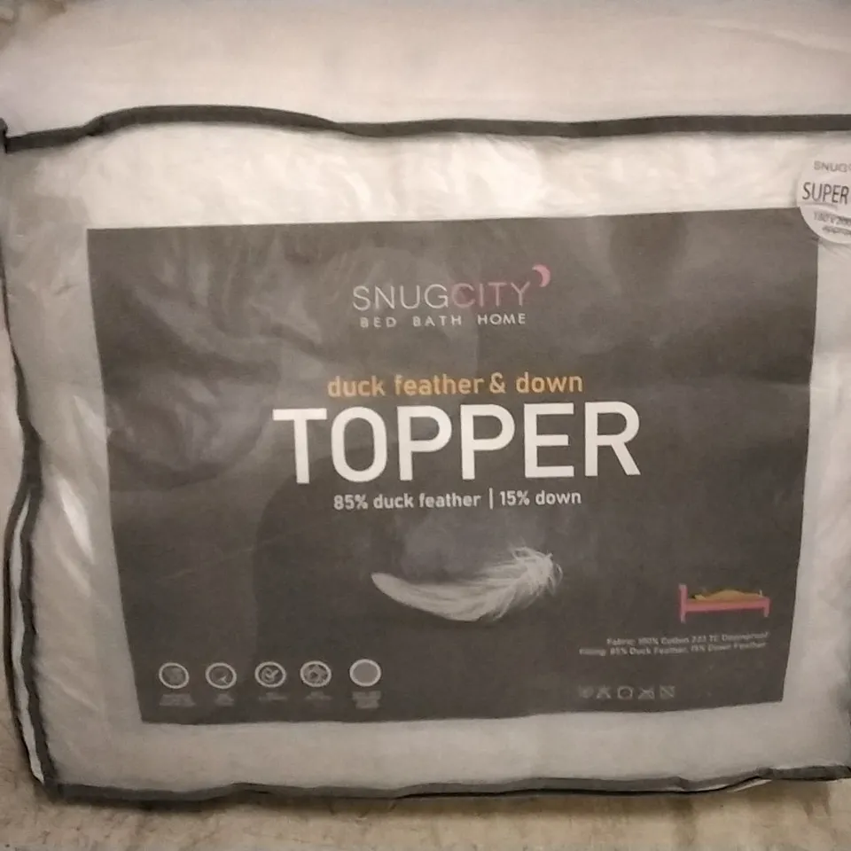 SNUGCITY DUCK FEATHER AND DOWN MATTRESS TOPPER SIZE: SUPER KING