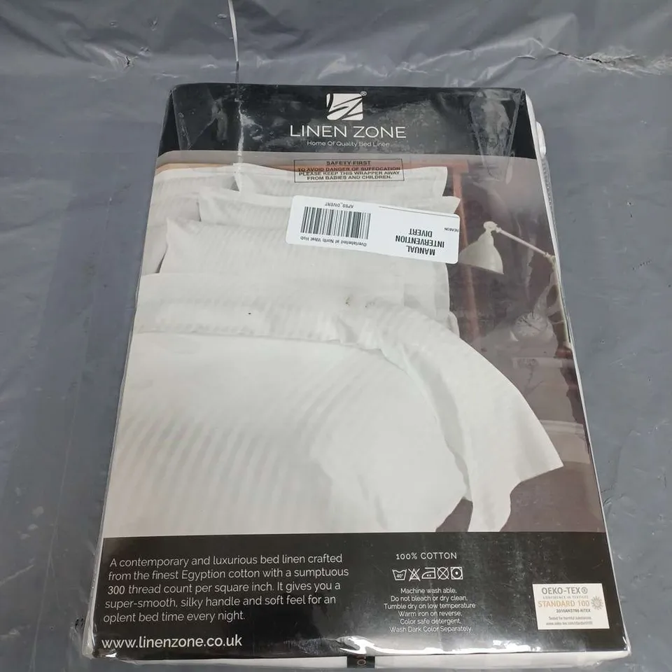 LINEN ZONE EGYPTIAN COTTON SATIN STRIPE SINGLE DUVET SET