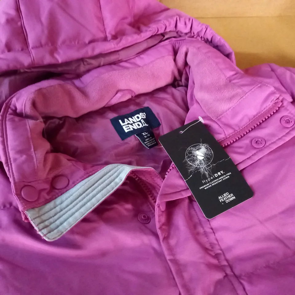 LANDS END HYPER DRY PINK PADDED COAT - XL 14 / 16