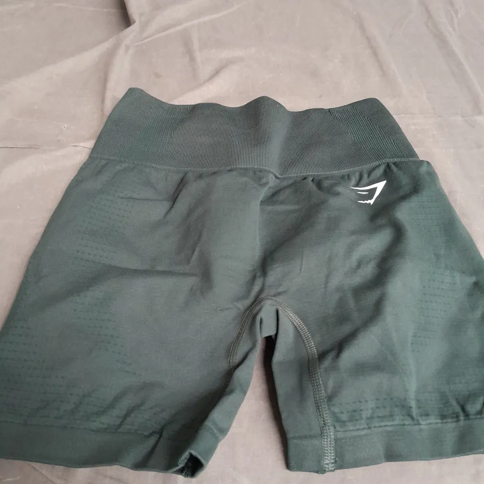 GREEN VITAL SEAMLESS GYMSHARK SHORTS SIZE M