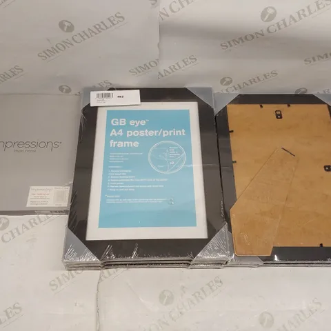 BOX OF APPROXIMATELY 5X BRAND NEW GB EYE A4 PICTURE FRAMES, 1X BRAND NEW IMPRESSIONS 5 X 7" WHITE PHOTO FRAME