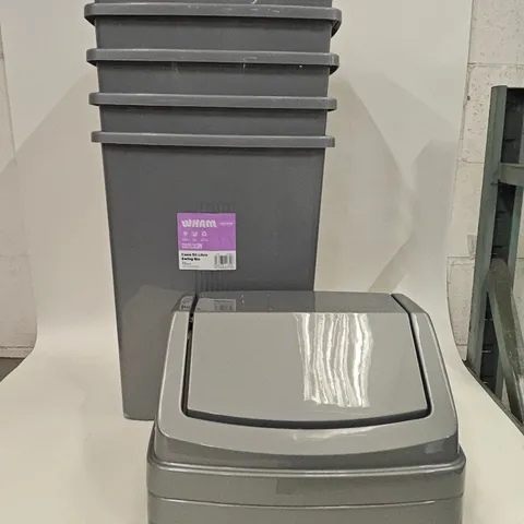 LOT OF 5 WHAM CASA 50-LITRE GREY SWING BINS