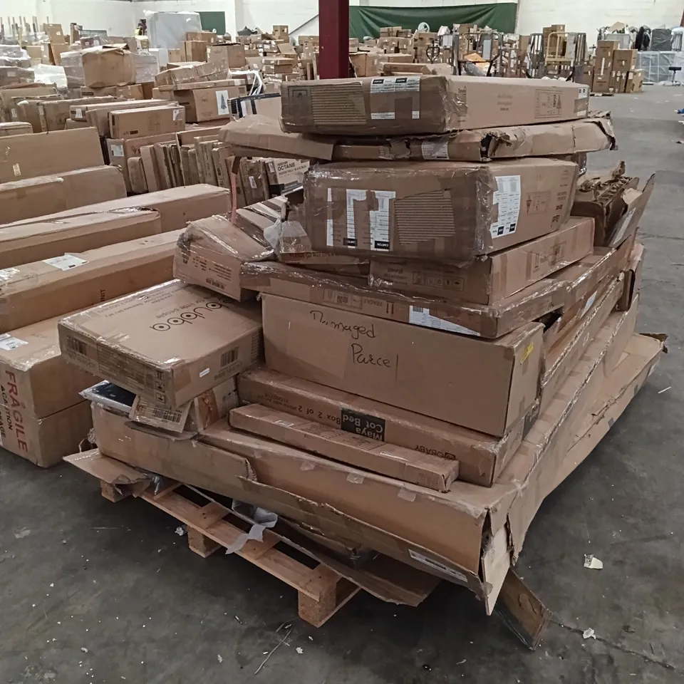 PALLET OF ASSORTED, INCOMPLETE FURNITURE PARTS AND PIECES