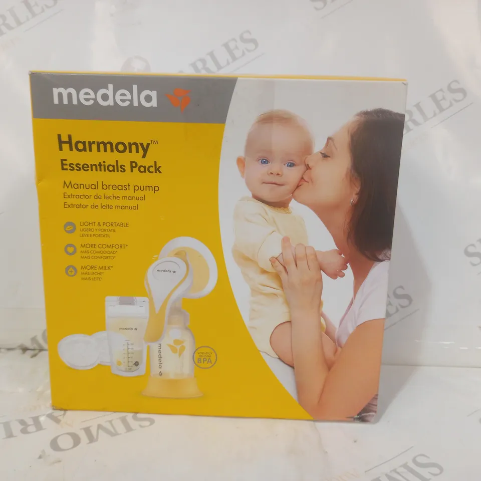 BOXED MEDELA HARMONY ESSENTIALS PACK MANUAL BREAST PUMP