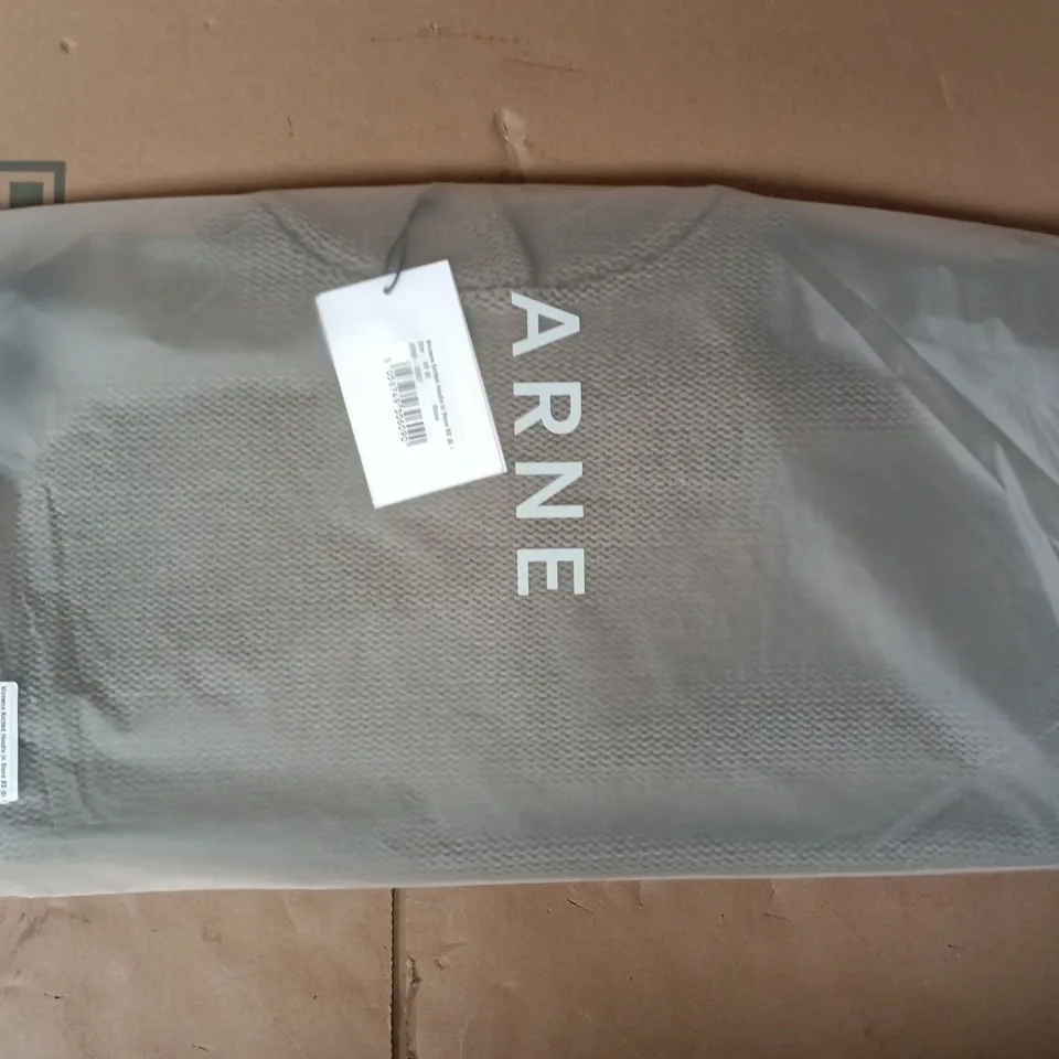 BAGGED ARNE WOMEN'S KNITTED HOODIE IN STONE SIZE XS