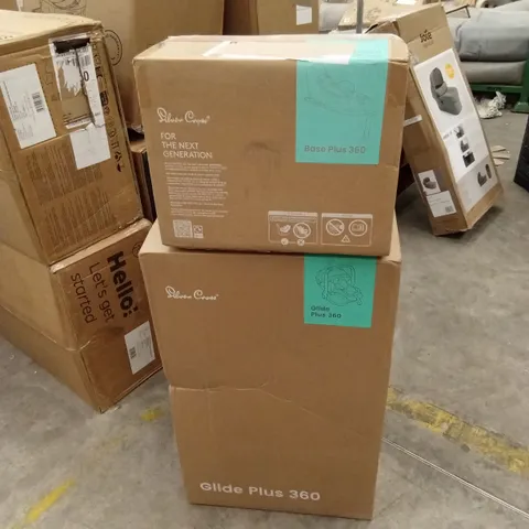 BOXED SILVER CROSS GLIDE PLUS 360 CAR SEAT AND BASE (2 BOXES)