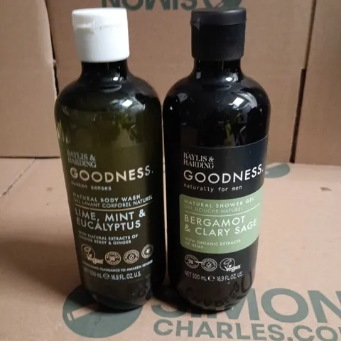 LOT OF 8 BOTTLES OF BAYLIS & HARDING BODY WASHES 500ML PER BOTTLE