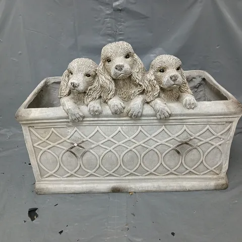 GREY GARDEN DOG TRIO PLANTER - COLLECTION ONLY 