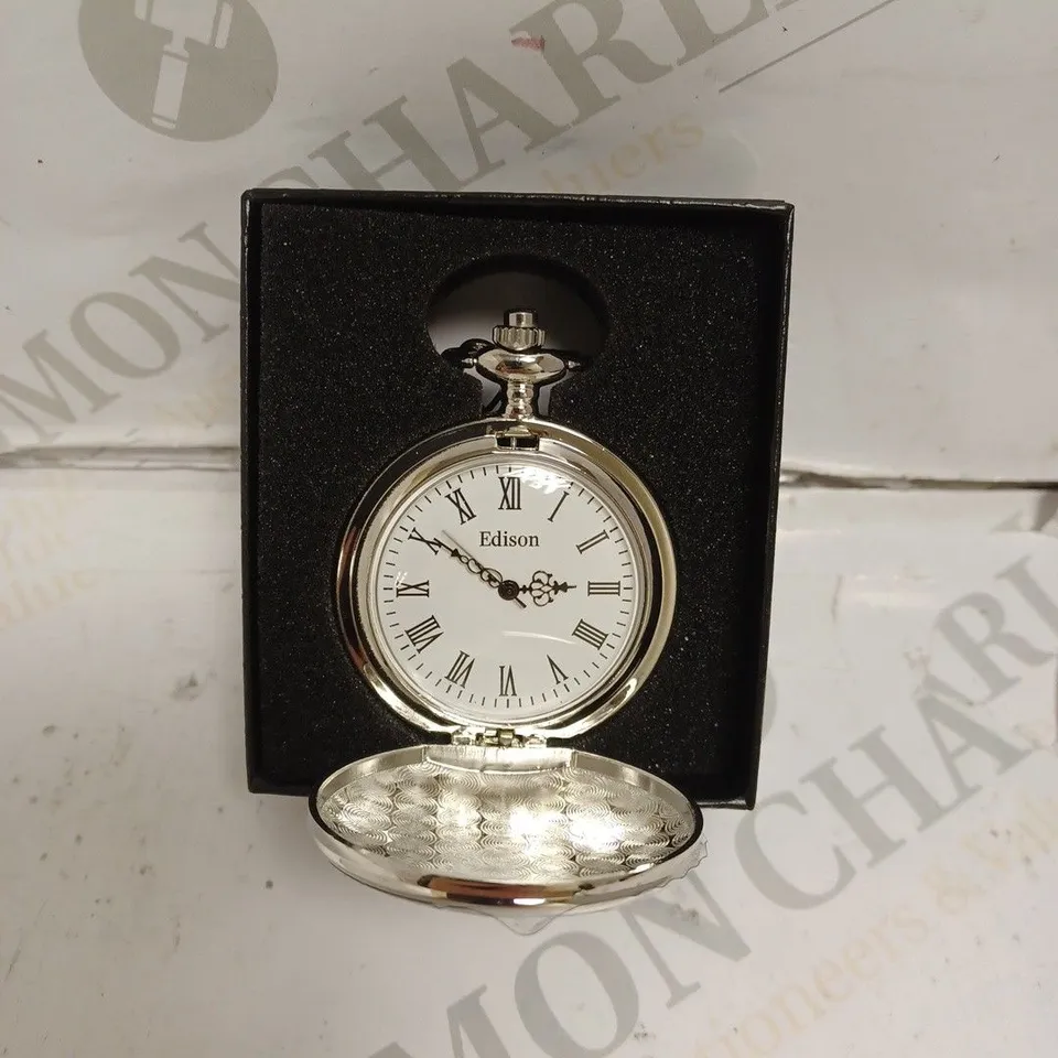 MENS EDISON POCKET WATCH WITH CHAIN – BRAND NEW IN BOX