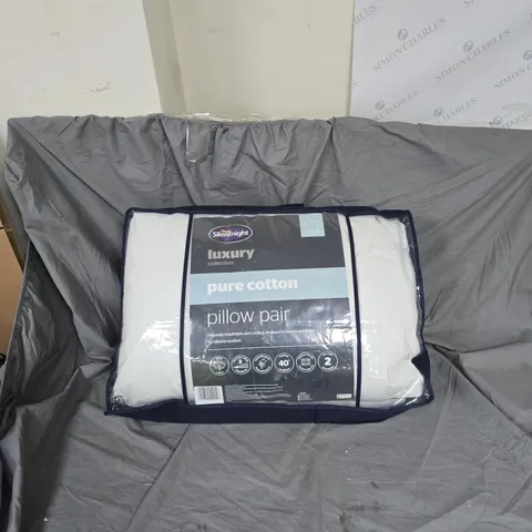 SILENTNIGHT LUXURY COLLECTION PURE COTTON PILLOW PAIR – TWO PILLOWS