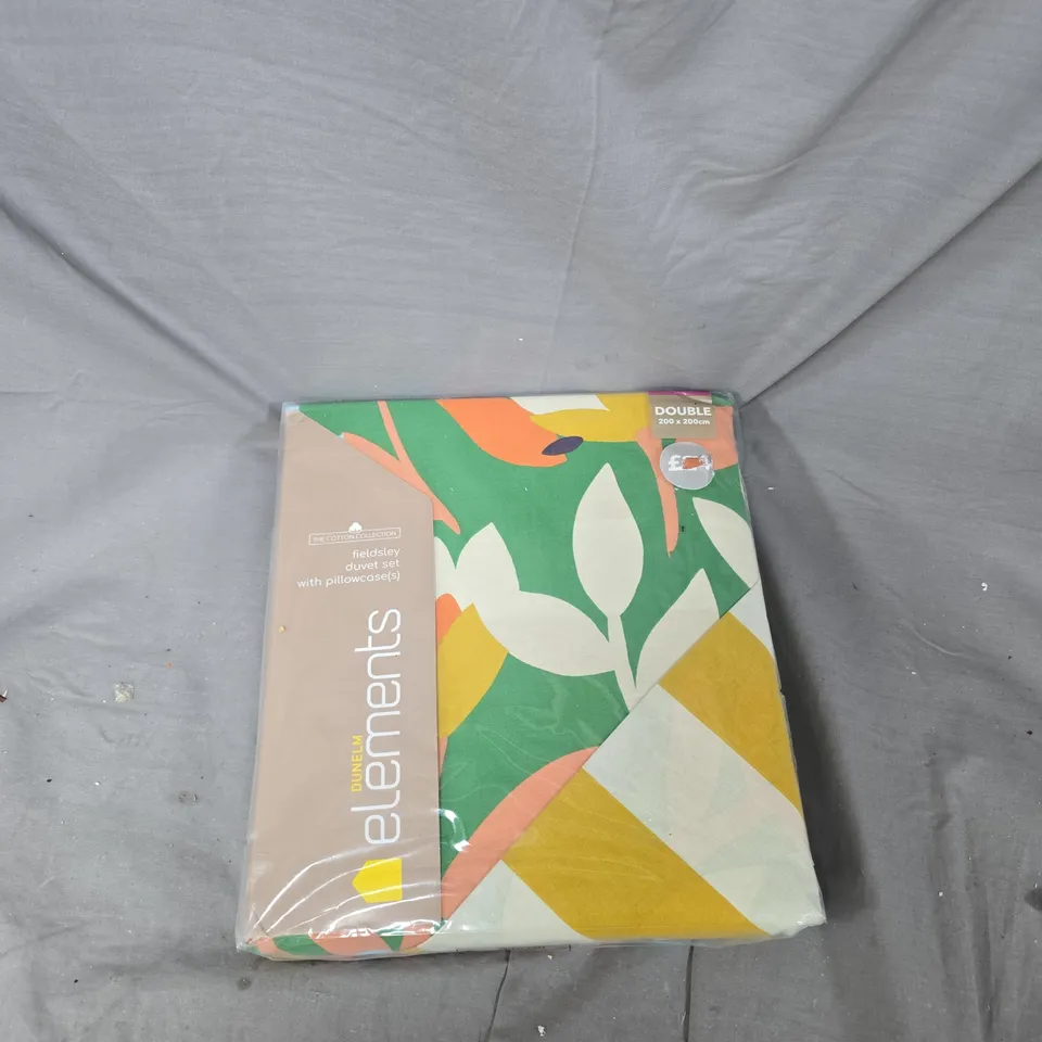 DUNELM ELEMENTS DOUBLE DUVET SET – 200 X 200 CM, COLOURFUL GEOMETRIC PRINT