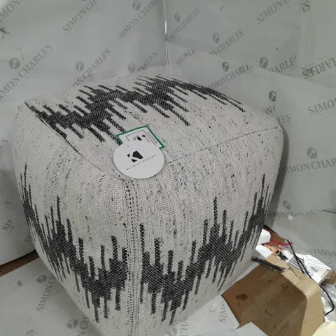BOXED K BY KELLY HOPPEN ZIG ZAG POUFFE - WHITE