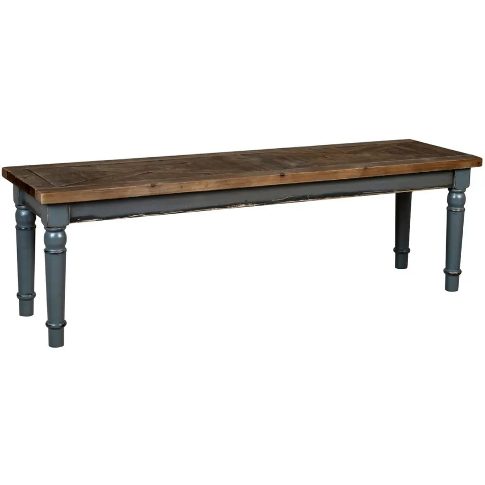 BRAND NEW BOXED HENLEY RECLAIMED PINE LARGE DINING BENCH W 40, H 45, L 142CM