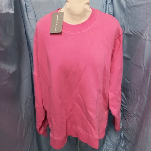 OLIVER BONAS PINK SLOUCHY SEAMED SWEATER IN PINK - UK 10