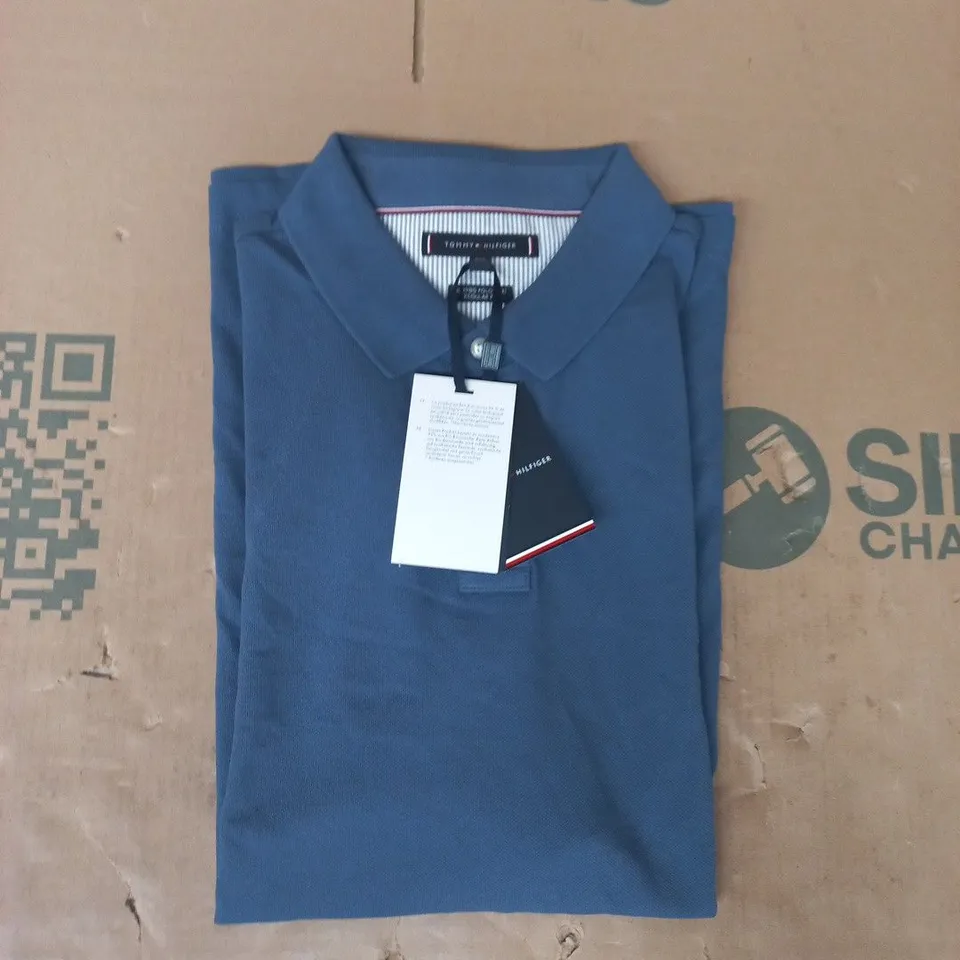 TOMMY HILFIGER 1985 REGULAR SHORT SLEEVE POLO IN AEGEAN SEA SIZE 2XL