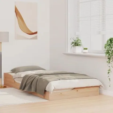 BOXED FLOOR BED FRAME SOLID WOOD PINE - SIZE UNSPECIFIED