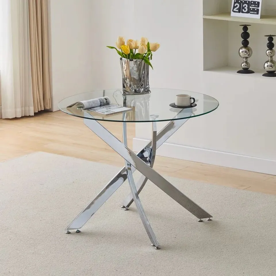 BOXED BHEVIN ROUND 90CM L DINING TABLE