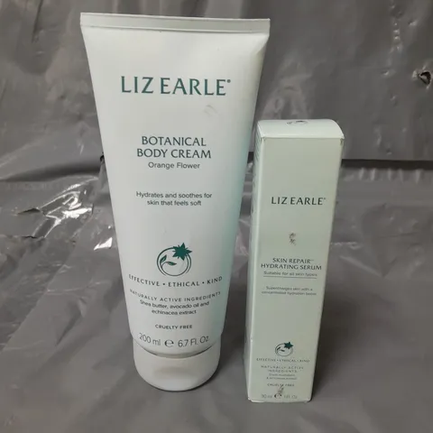 LIZ EARLE BOTANICAL BODY CREAM ORANGE FLOWER 200ML AND SKIN REPAIR HYDRATING SERUM 30ML