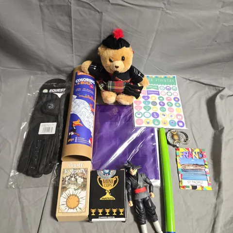 TOTE OF APPROX 5 ASSORTED TOYS AND GAMES TO INCLUD TEDDIES, STICKERS AND CARD GAMES