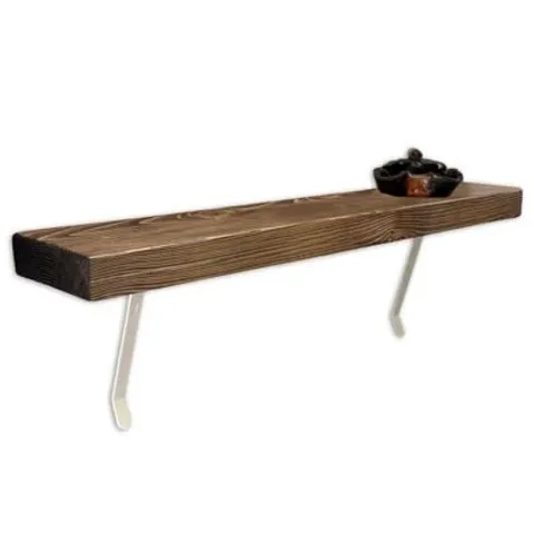 BOXED NO DRILL RADIATOR SHELF | RUSTIC SLIM NARROW SHELF FOR HALLWAY