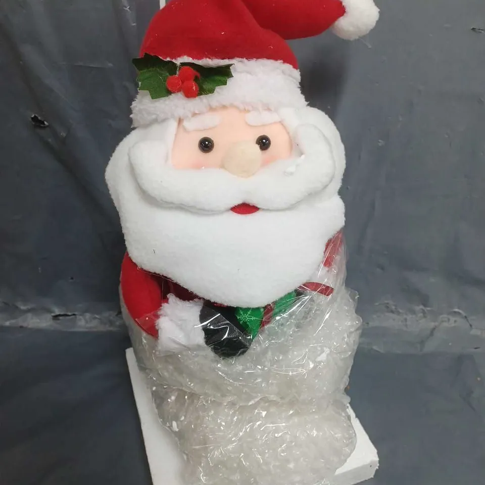 BATTERY OPERATED LIT GLASS SANTA 