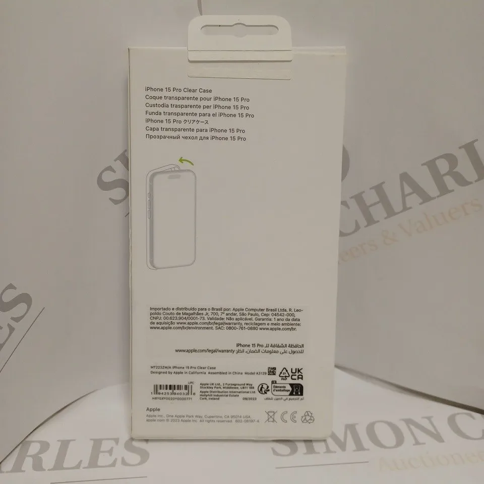 BOXED IPHONE 15 PRO CLEAR CASE WITH MAGSAFE MT223ZM/A