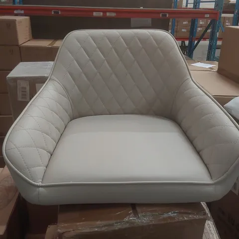 BOXED FAUX LEATHER DINING CHAIRS (SET OF 2) - BEIGE (1 BOX)