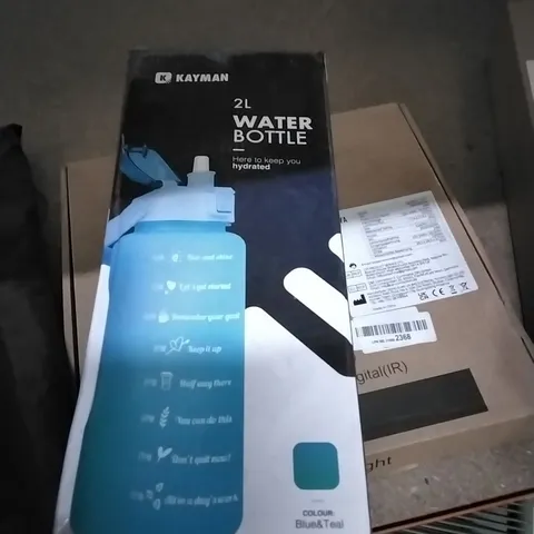 BOXED KAYMAN 2L WATER BOTTLE - BLUE & TEAL