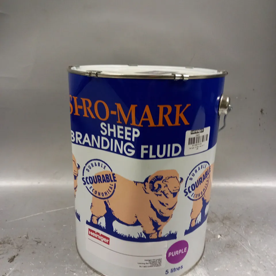 SEALED SI-RO-MARK SHEEP BRANDING FLUID - 5L - COLLECTION ONLY 