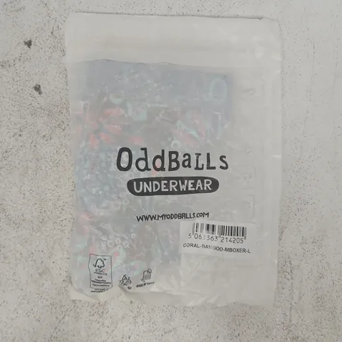 ODDBALLS CORAL BAMBOO BOXER BRIEF SIZE LARGE