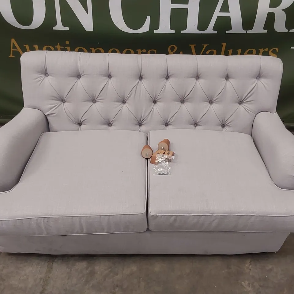 QUALITY DESIGNER LIGHT GREY FABRIC SOFA BED