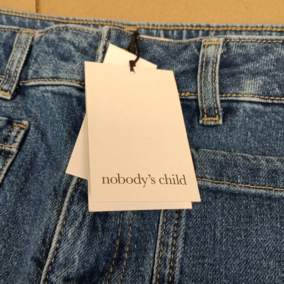 NOBODYS CHILD BLUE DENIM POCKET FRONT FLARE JEAN SHORT UK 10 TAGGED