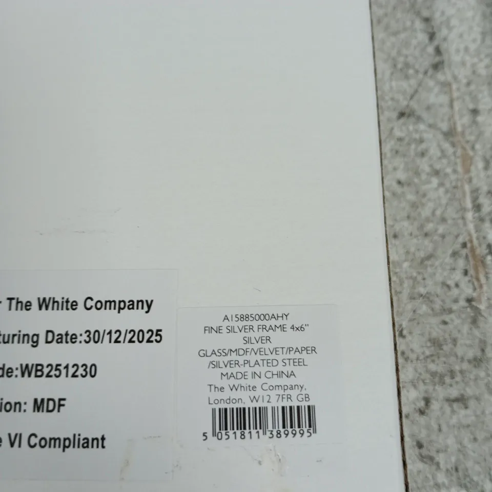 THE WHITE COMPANY FINE SILVER FRAME 4X6