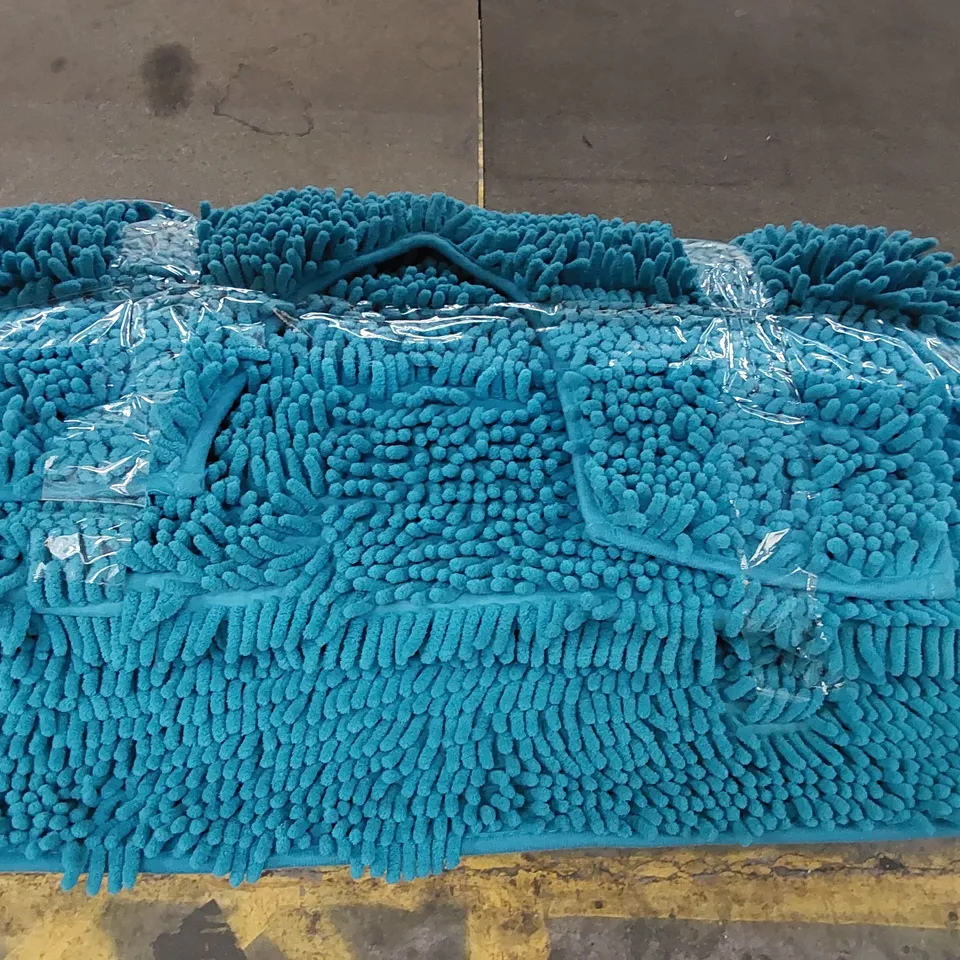LARGE LUXURY LULI 2 PIECE SET BATH MAT - TEAL // MAT - 60 X 110CM, PEDESTAL - 60 X 55CM (1 ITEM)