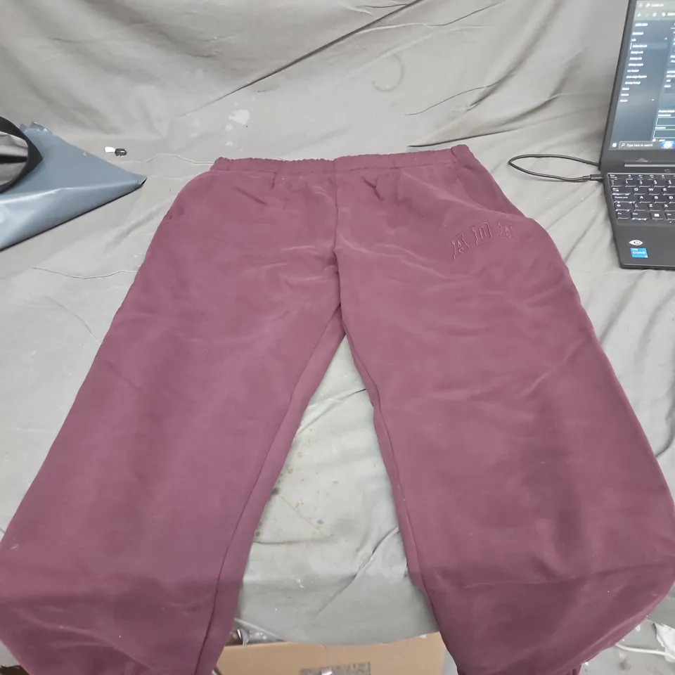 ADANOLA BURGUNDY ORGANIC COTTON JOGGERS – SIZE L