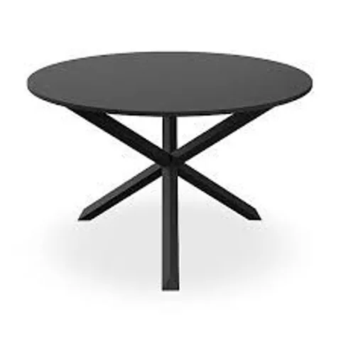 BOXED MALVERN DINING TABLE - BLACK TOP AND LEGS (2 BOXES)