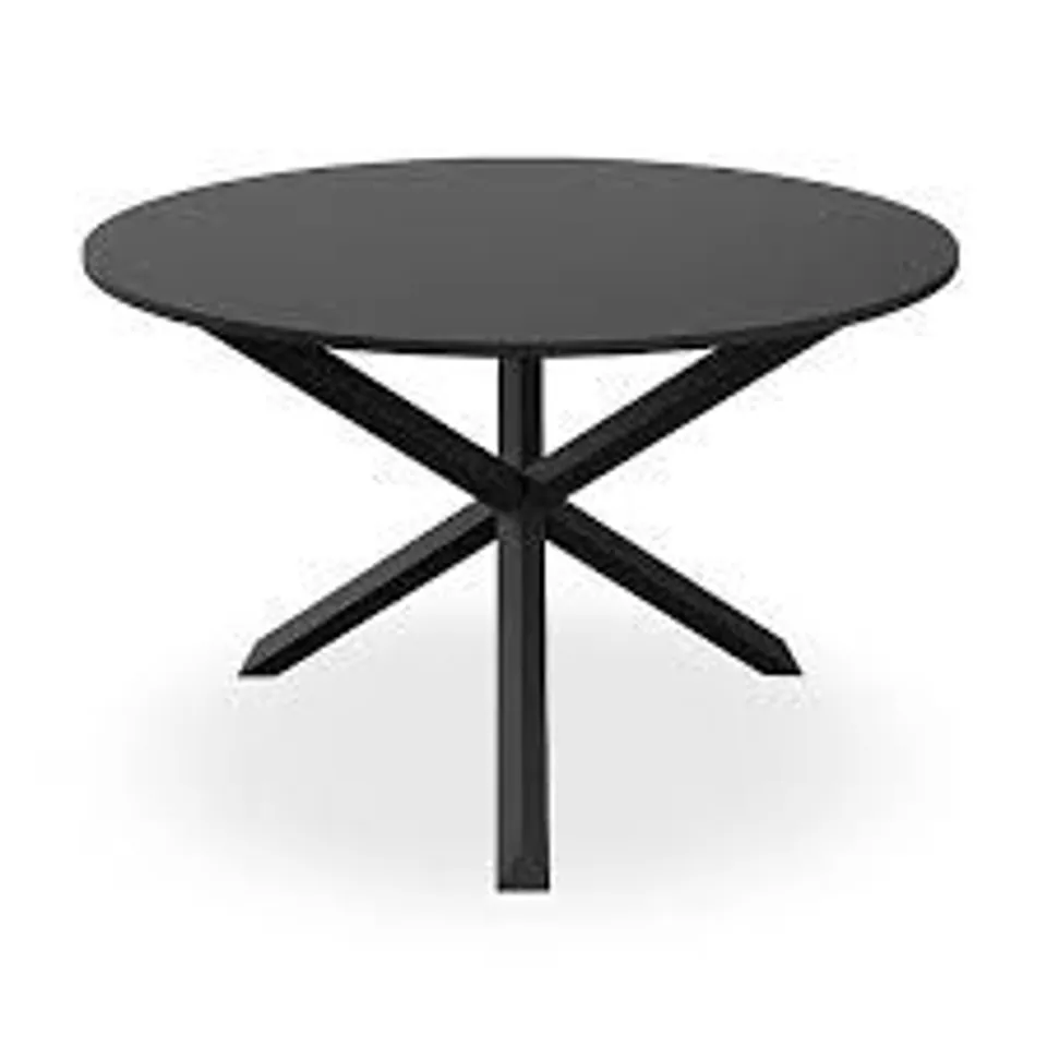 BOXED MALVERN DINING TABLE - BLACK TOP AND LEGS (2 BOXES)