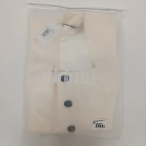 BAGGED ODD MUSE COTTON MIX WAISTCOAT IN ECRU SIZE MEDIUM