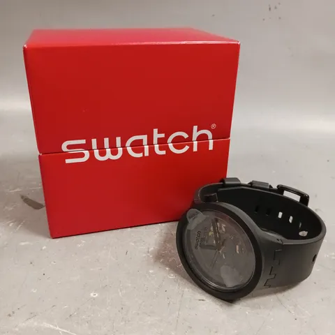 BOXED SWATCH BIG BOLD RUBBER STRAP WATCH