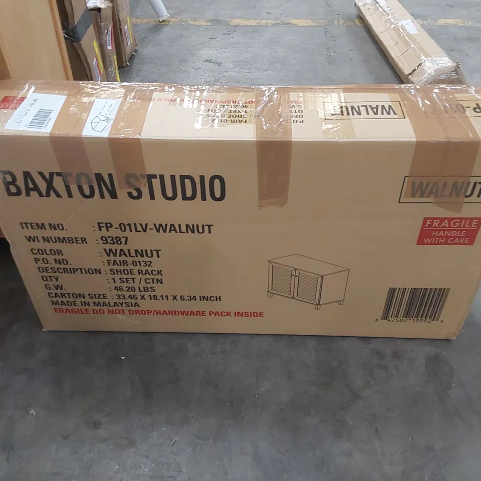 BOXED 12 PAIR SHOE STORAGE CABINET