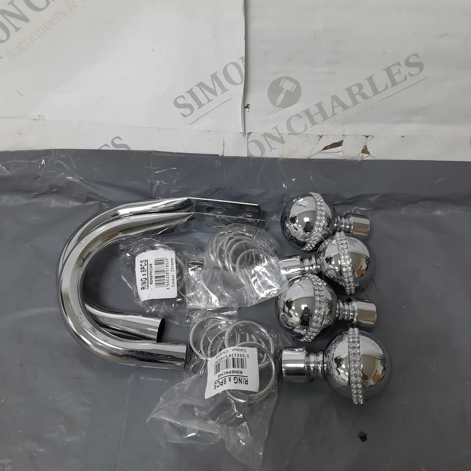 LOT OF APPROX. 9 CURTAIN POLE ACCESSORIES WITH CRYSTAL DETAIL